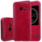 Greznais „Nillkin“ Qin sērijas ādas atvērams sarkans HTC 10 (Lifestyle) maciņš