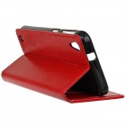 HTC Desire 530 atvēramais ādas sarkans maciņš (maks)