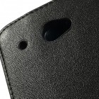 HTC Desire 601 klasisks ādas vertikāli atvēramais melns futrālis