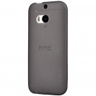 HTC One M8 Cieta silikona TPU futrālis - pelēks + ekrāna aizsargplēve