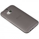 HTC One M8 Cieta silikona TPU futrālis - pelēks + ekrāna aizsargplēve