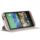 HTC One M8 un HTC One M8s Rock Touch ādas atvēramais balts maciņš