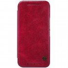 Greznais „Nillkin“ Qin sērijas ādas atvērams sarkans HTC One M9 maciņš