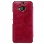 Greznais „Nillkin“ Qin sērijas ādas atvērams sarkans HTC One M9+ Plus maciņš