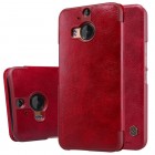 Greznais „Nillkin“ Qin sērijas ādas atvērams sarkans HTC One M9+ Plus maciņš