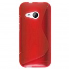 HTC One mini 2 (HTC One M8 mini) „S-Line“ cieta silikona (TPU) sarkans apvalks