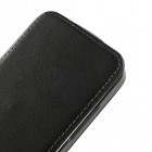 HTC One mini klasisks ādas vertikāli atvēramais melns futrālis