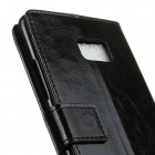 HTC U Ultra (Ocean Note) atvēramais ādas melns maciņš, grāmata (maks)