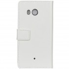 HTC U11 (U11 Dual) atvēramais ādas balts maciņš (maks)