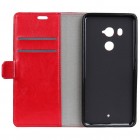 HTC U11 Plus atvēramais ādas sarkans maciņš (maks)
