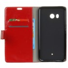HTC U11 (U11 Dual) atvēramais ādas sarkans maciņš (maks)