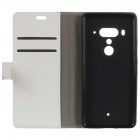HTC U12 Plus atvēramais ādas balts maciņš (maks)