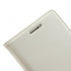 Atvērams ādas balts Huawei Ascend P6 maciņš