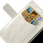 Atvērams ādas balts Huawei Ascend P6 maciņš