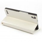 Atvērams ādas balts Huawei Ascend P6 maciņš