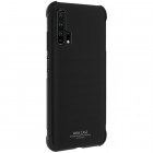 Huawei Honor 20 Pro Imak Silky pastiprinātas aizsardzības cieta silikona (TPU) melns vāciņš + ekrāna aizsargplēve