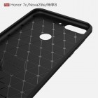 Huawei Honor 7C „Carbon“ cieta silikona (TPU) melns apvalks