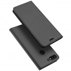 Huawei Honor 7C „Dux Ducis“ Skin sērijas melns ādas atvērams maciņš