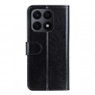 Huawei Honor X8a atvēramais ādas melns maciņš (maks)