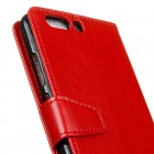 Huawei P10 Plus atvēramais ādas sarkans maciņš, grāmata (maks)