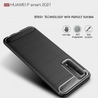 Huawei P smart 2021 (Y7a) „Carbon“ cieta silikona (TPU) melns apvalks 