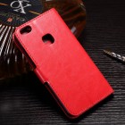 Huawei P10 Lite atvēramais ādas sarkans maciņš (maks)