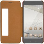 Greznais „Nillkin“ Qin sērijas ādas atvērams brūns Huawei P10 (Huawei Ascend P10) maciņš