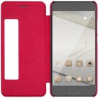 Greznais „Nillkin“ Qin sērijas ādas atvērams sarkans Huawei P10 Plus maciņš