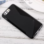 Huawei P10 cieta silikona (TPU) melns apvalks