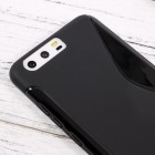 Huawei P10 cieta silikona (TPU) melns apvalks