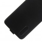 Huawei P20 klasisks ādas vertikāli atvēramais melns maciņš