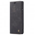 Huawei P20 Lite (Nova 3e) CaseMe Retro solīds atvēramais ādas melns maciņš - maks