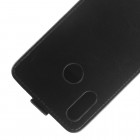 Huawei P20 Lite (Nova 3e) klasisks ādas vertikāli atvēramais melns maciņš