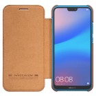 Greznais „Nillkin“ Qin sērijas ādas atvērams brūns Huawei P20 Lite (Nova 3e) maciņš (maks)