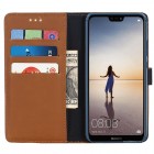 Huawei P20 Lite (Nova 3e) atvēramais ādas gaiši brūns retro maciņš (maks)