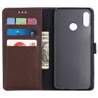 Huawei P20 Lite (Nova 3e) atvēramais ādas tumši brūns retro maciņš (maks)