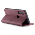 Huawei P30 Lite CaseMe Retro solīds atvēramais ādas bordo maciņš - maks