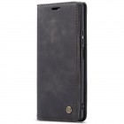 Huawei P40 lite CaseMe Retro solīds atvēramais ādas melns maciņš - maks