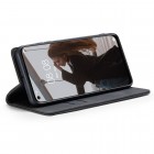 Huawei P40 lite CaseMe Retro solīds atvēramais ādas melns maciņš - maks