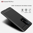 Huawei P40 Pro+ „Carbon“ cieta silikona (TPU) melns apvalks