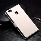 Huawei P9 Lite (Huawei Ascend P9 Lite, Huawei G9 Lite) atvēramais ādas balts maciņš (maks)