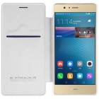 Greznais „Nillkin“ Qin sērijas ādas atvērams balts Huawei P9 Lite maciņš