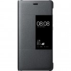 Oficiāls Huawei P9 Rimless View Smart Flip Cover Case melns atvērams maciņš (maks)