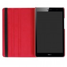 Huawei MediaPad T3 8.0 atvēramais sarkans ādas maciņš, grozās 360° grādu apjomā