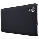 Huawei Y6 II 2 Nillkin Frosted Shield melns plastmasas apvalks + ekrāna aizsargplēve