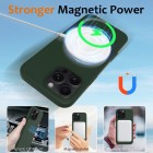 Apple iPhone 16 Pro Max "Shell" MagSafe cieta silikona (TPU) tumši zaļa apvalks