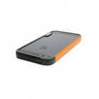 Oranžā, pelēkā un melnā krāsās „Walnutt“ Trio cieta silikona Apple iPhone 5, 5S futrālis - rāmis (bamperis - sānu apmale)