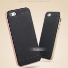 Apple iPhone SE, Apple iPhone 5 ir Apple iPhone 5S „IPAKY“ cieta silikona (TPU) melns apvalks (apmales - zeltā krāsā)