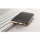 Apple iPhone 6 Plus / 6s Plus „IPAKY“ cieta silikona (TPU) melns apvalks (apmales - zeltā krāsā)