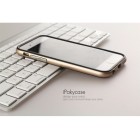 Apple iPhone 6 Plus / 6s Plus „IPAKY“ cieta silikona (TPU) melns apvalks (apmales - zeltā krāsā)